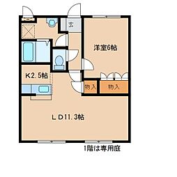 アイリスハイム 1LDKの間取図画像