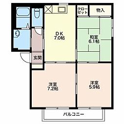 ハイジドルフA 3DKの間取図画像