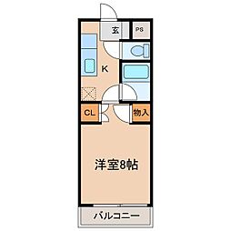 コーポ・小さな森 1Kの間取図画像
