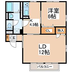 ブラウンヒルズ 1LDKの間取図画像
