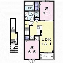 サザンクロノス 2LDKの間取図画像