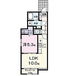 プラーム上田I 1LDKの間取図画像