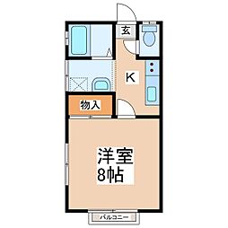 コーポA 1Kの間取図画像