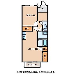 サープラスエレガント 1LDKの間取図画像