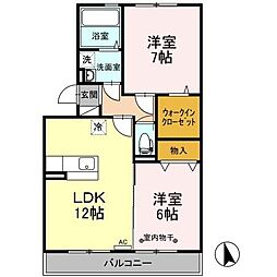 サンクレスト 2LDKの間取図画像
