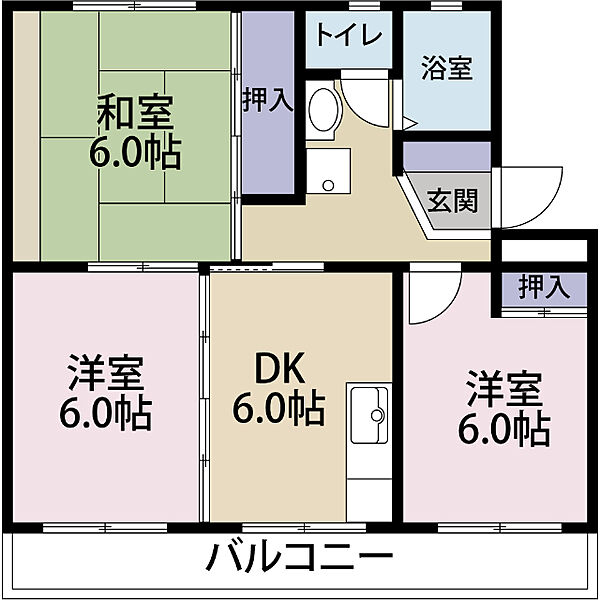 セントポーリアB 102｜静岡県富士宮市小泉(賃貸マンション3DK・1階・53.46㎡)の写真 その2
