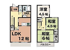 タウンハウス伊川谷 2A-2 ｜ 兵庫県神戸市西区大津和2丁目10-2（賃貸タウンハウス3LDK・1階・68.72㎡） その2