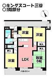 キングスコート三谷 4LDKの間取り