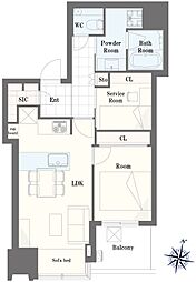 大崎ウエストシティタワーズE棟 1502 1SLDKの間取り