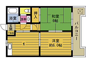 フラワーハイツ森町Ａ 405 ｜ 大分県大分市大字森町（賃貸マンション2DK・4階・38.88㎡） その2