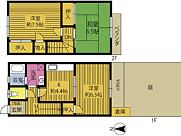ガーデンハウス 2階3Kの間取り