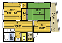 グリーンビル三佐 2SDKの間取図画像