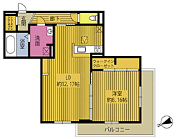 Ｓｈａｌｕｌｕ　ＯＴＯＺＵ 1階1LDKの間取り