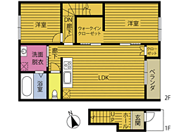 With niko 2SLDKの間取図画像