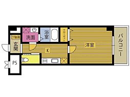 グラン・メゾン西鶴崎 1Kの間取図画像
