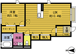 カーサ・ドマーニ1 1LDKの間取図画像