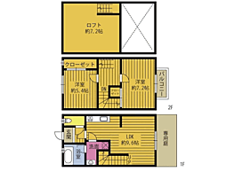 エレガンス森町2 2LDKの間取図画像