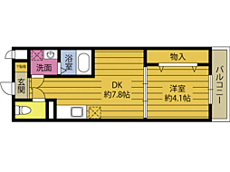 トレステーラALEX 1DKの間取図画像