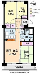 コープ野村大谷地 3LDKの間取図画像