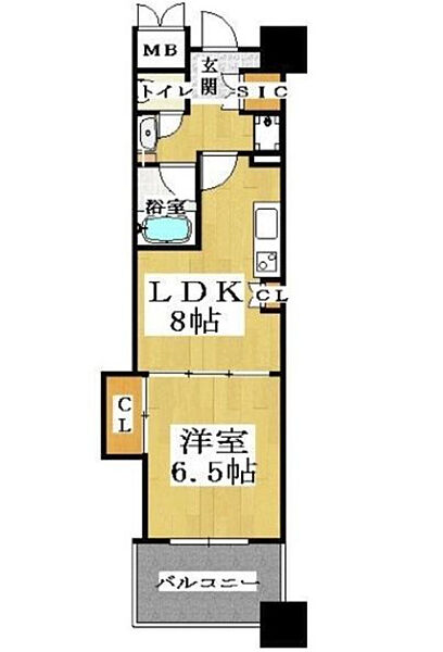 大阪府大阪市中央区島之内2丁目(賃貸マンション1LDK・5階・34.96㎡)の写真 その2