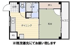 山口ビル 1DKの間取図画像