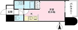 エクセレント上新18 ワンルームの間取図画像