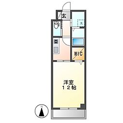 プティ・ランシー（Ｐｅｔｉｔ−Ｌａｎｃｙ） 2階1Kの間取り