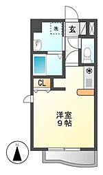 リバーブランシェ 3階ワンルームの間取り