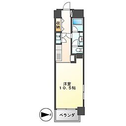 泉アパートメント 11階1Kの間取り