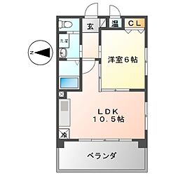 アールコート泉（Ｒ−ＣＯＵＲＴ泉） 11階1LDKの間取り