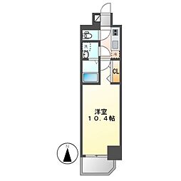ＣＲＥＳＴ　ＴＡＰＰ金山 2階1Kの間取り