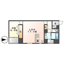 三の丸殿 1LDKの間取図画像