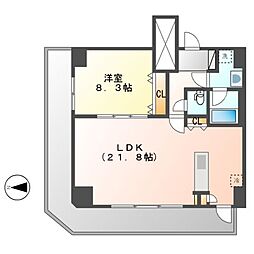 セイワパレス丸の内駅前 13階1LDKの間取り