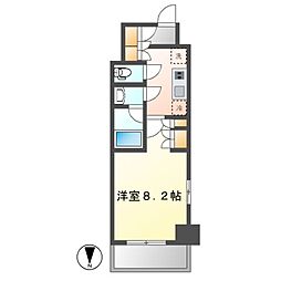 ザ・パークハビオ名古屋松原 11階1Kの間取り