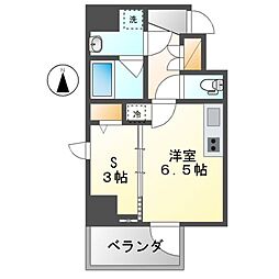エスリードレジデンス上前津フロント 2階ワンルームの間取り