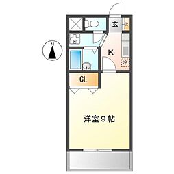 プチメゾン稲生II 3階1Kの間取り