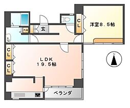 丸の内テラス（丸の内Ｔｅｒｒａｃｅ） 4階1LDKの間取り
