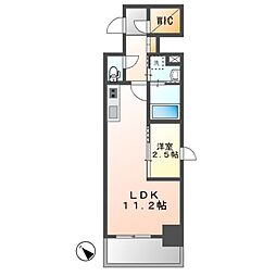 ノースグランデ栄生（ＮｏｒｔｈＧｒａｎｄｅ栄生） 8階1SLDKの間取り