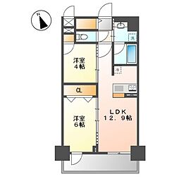 ＣＥＤＡＲ　ＮＯＲＩＴＡＫＥ（シダーノリタケ） 6階2LDKの間取り