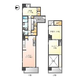 M’s Ark Hisaya-odori（エムズアーク） 13階2SLDKの間取り