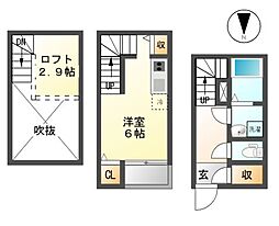 ルークス名古屋 1階ワンルームの間取り