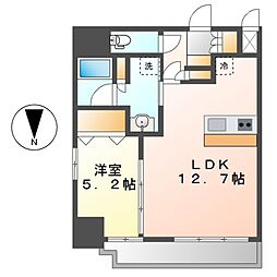 スプランディッド大須門前町 5階1LDKの間取り