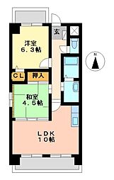 カサグランデ（ｃａｓａｇｒａｎｄｅ） 3階2LDKの間取り