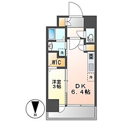 エステムコート名古屋上前津 15階1DKの間取り