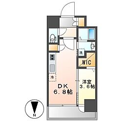 エステムコート名古屋上前津 15階1DKの間取り