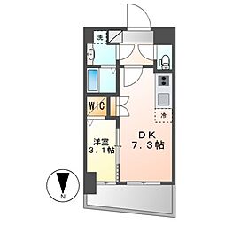 エステムコート名古屋上前津 7階1DKの間取り