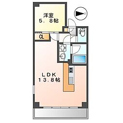 パールコートII 1階1LDKの間取り