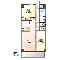 GRANDUKE高辻 2階2LDKの間取り