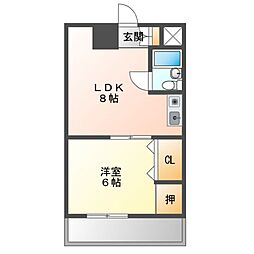 ラ・クール泉 5階1DKの間取り