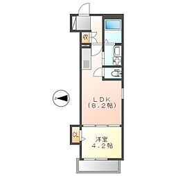 エフアセシア日の出　（Fasesia日の出） 3階1LDKの間取り